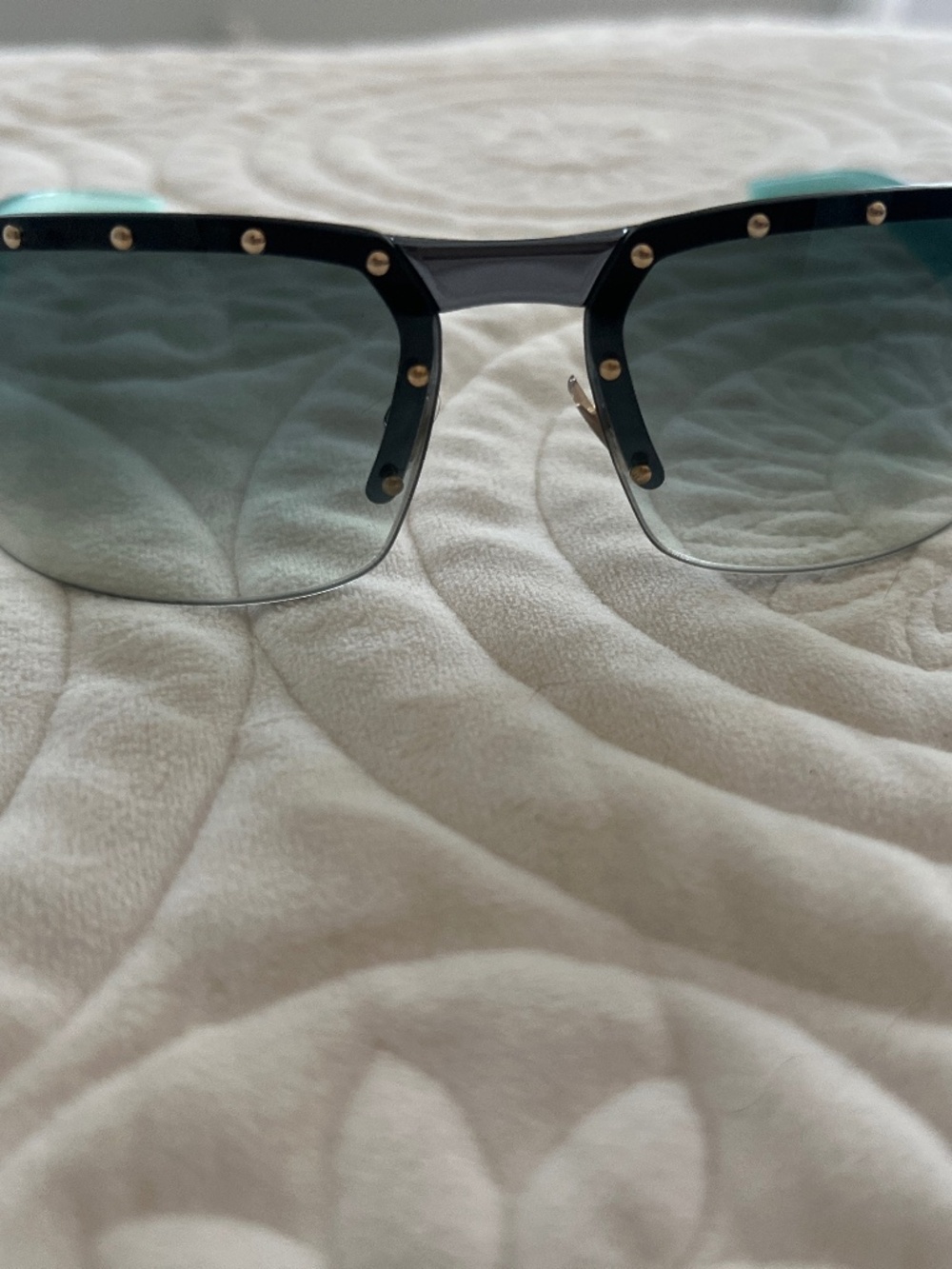 vintage studded Gucci Sunglasses Rare Aqua blue